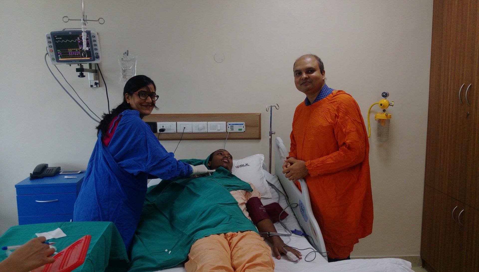 Doctors performing bone marrow transplant in India