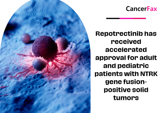 Repotrectinib has received accelerated approval for adult and pediatric patients with NTRK gene fusion-positive solid tumors